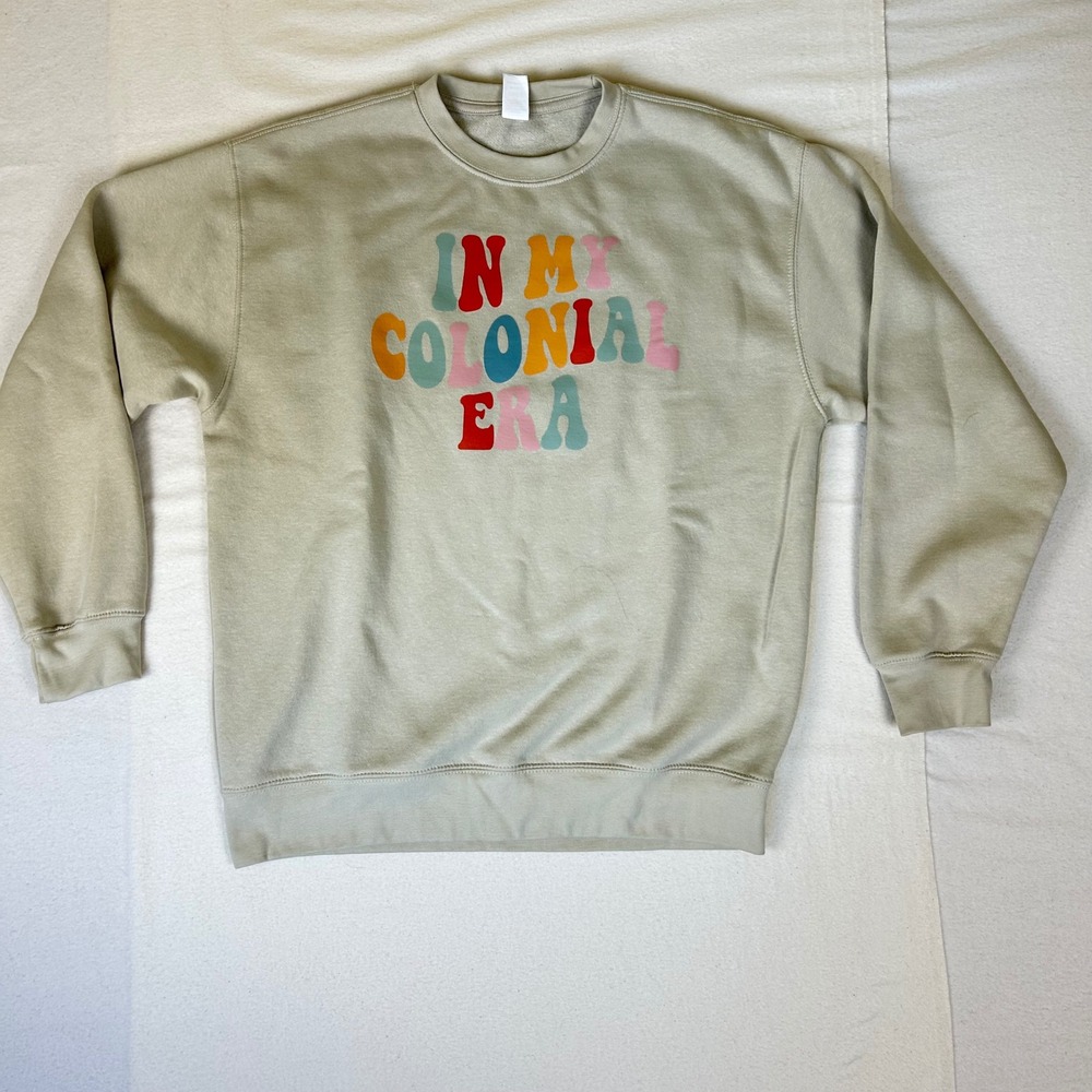 Outlash Wear In My Colonial Era Graphic Sweatshirt Beige Crewneck‎ Size L